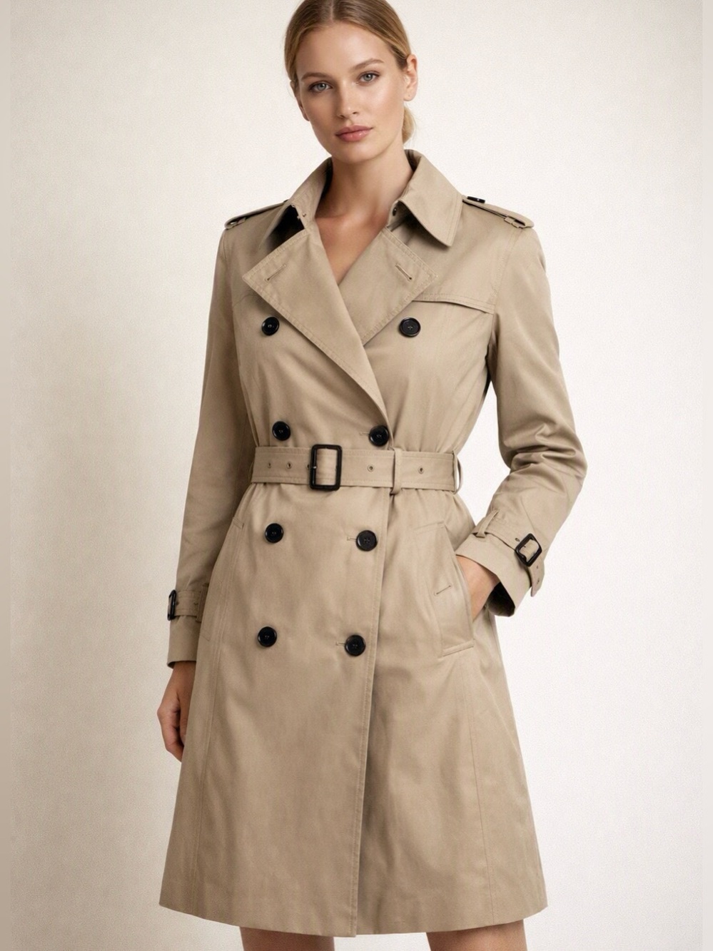 Burberry Classic Khaki Double-Breasted Trench Coat - Kensington